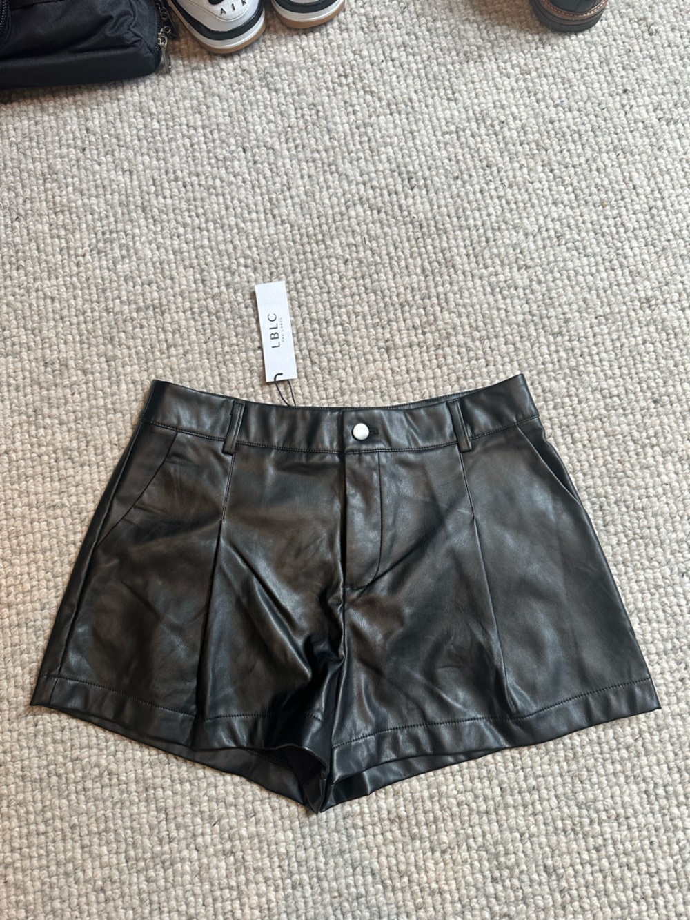 LBLC the label Black Faux Leather High-Waist Women’s Shorts